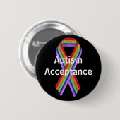 Badge Rond 5 Cm Bouton d'acceptation d'autisme (Devant & derrière)