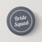 Badge Rond 5 Cm Bouton d'aide-ménagère Retro Blue Linen Bride (Devant)