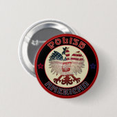 Badge Rond 5 Cm Bouton d'aigle américain polonais (Devant & derrière)