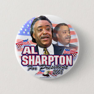 Badge Rond 5 Cm Bouton d'Al Sharpton 08