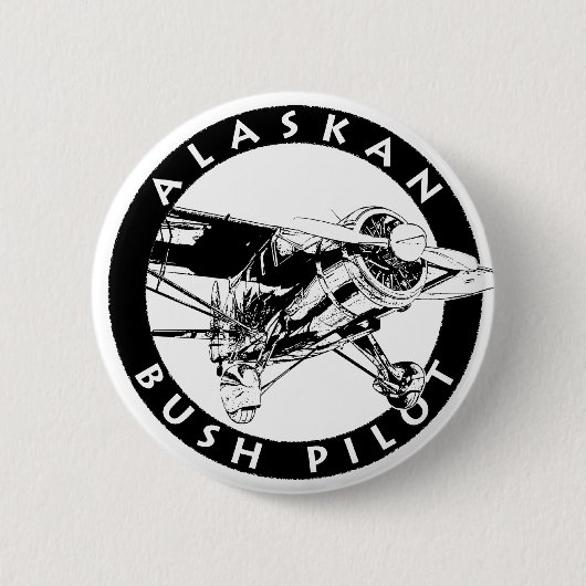 Badge Rond 5 Cm Bouton d'Alaska de pilote de Bush (Devant)