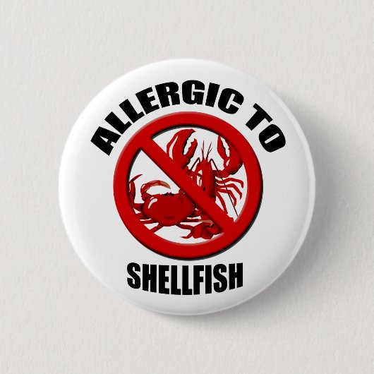 Badge Rond 5 Cm Bouton d'alerte Médicale d'allergie aux mollusques (Devant)