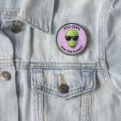 Badge Rond 5 Cm Bouton d'alien cool (En situation)