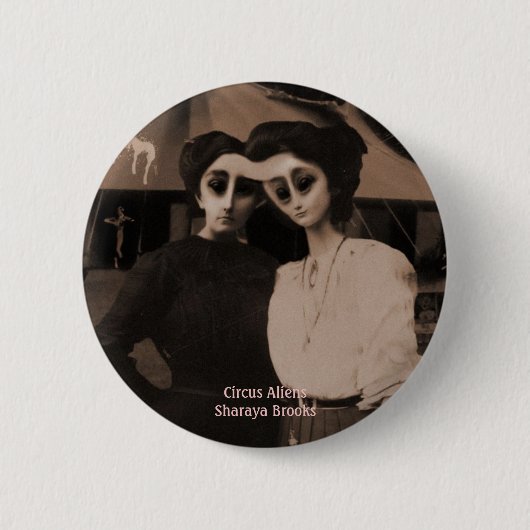 Badge Rond 5 Cm Bouton d'aliens de cirque (Devant)