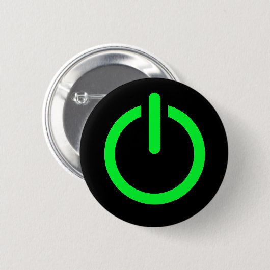 Badge Rond 5 Cm Bouton d'alimentation (Devant & derrière)