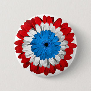 Badge Rond 5 Cm Bouton d'alimentation de la fleur de fierté améric