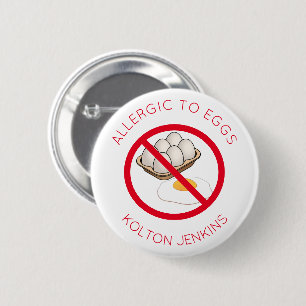 Badge Rond 5 Cm Bouton d'allergie à l'oeuf personnalisé