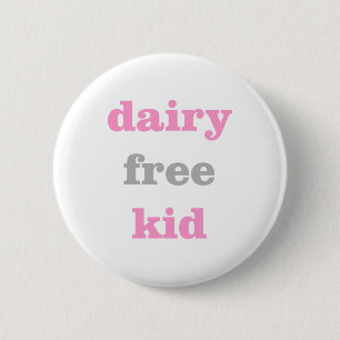 Badge Rond 5 Cm bouton d'allergie au lait sans produits laitiers p