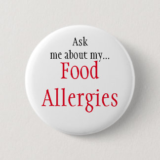 Badge Rond 5 Cm Bouton d'allergies alimentaires