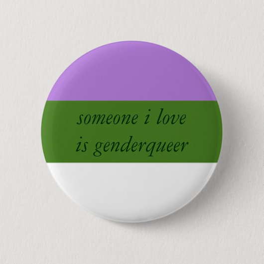 Badge Rond 5 Cm Bouton d'allié de Genderqueer (Devant)