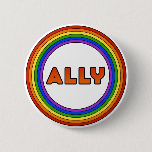 Badge Rond 5 Cm Bouton d'allié de GLBT (Devant)