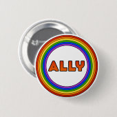 Badge Rond 5 Cm Bouton d'allié de GLBT (Devant & derrière)