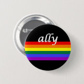 Badge Rond 5 Cm Bouton d'allié de LGBTQ (Devant & derrière)