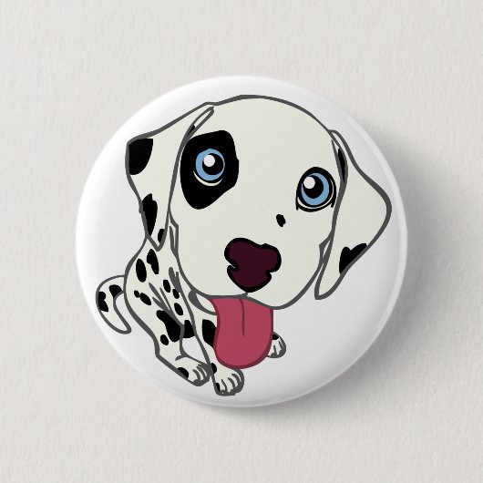BADGE ROND 5 CM BOUTON DALMATIEN DE CHIOT (Devant)