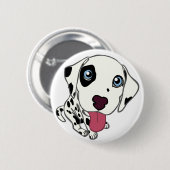 BADGE ROND 5 CM BOUTON DALMATIEN DE CHIOT (Devant & derrière)