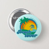 Badge Rond 5 Cm Bouton d'amant de plage (Devant & derrière)
