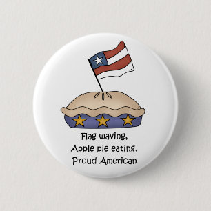 Badge Rond 5 Cm Bouton d'Américain de tarte aux pommes