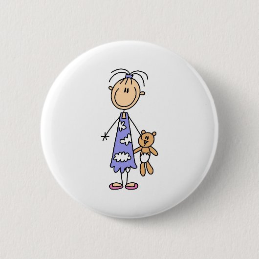 Badge Rond 5 Cm Bouton d'ami de caresse d'ours de nounours (Devant)