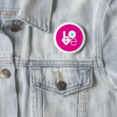 Badge Rond 5 Cm Bouton d'amour (En situation)