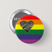 Badge Rond 5 Cm Bouton d'amour d'arc-en-ciel (Devant & derrière)