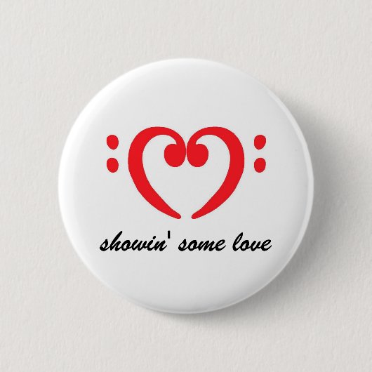 Badge Rond 5 Cm bouton d'amour de bassiste (Devant)