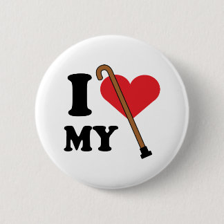 Badge Rond 5 Cm Bouton d'amour de canne