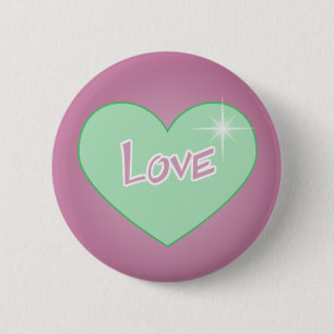 Badge Rond 5 Cm Bouton d'amour de coeur de Toony