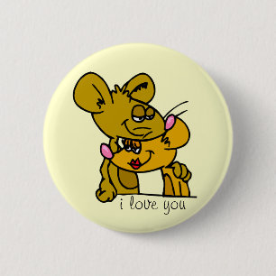Badge Rond 5 Cm Bouton d'amour de souris