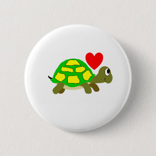 Badge Rond 5 Cm Bouton d'amour de tortue