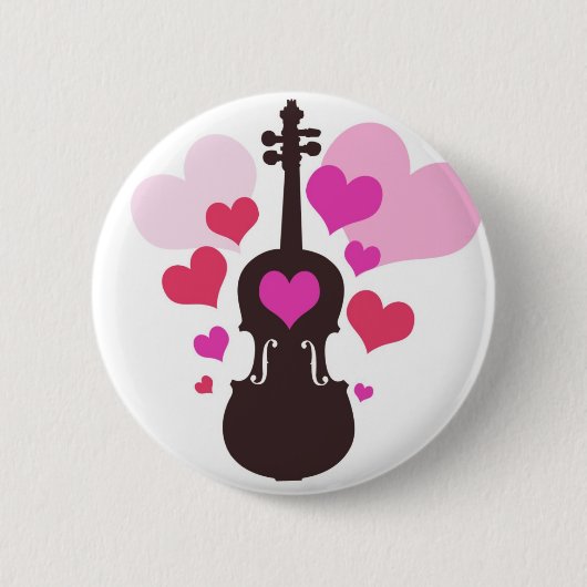 Badge Rond 5 Cm Bouton d'amour de violon (Devant)