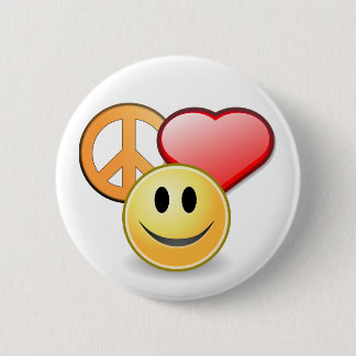 Badge Rond 5 Cm Bouton d'amour et de bonheur de paix