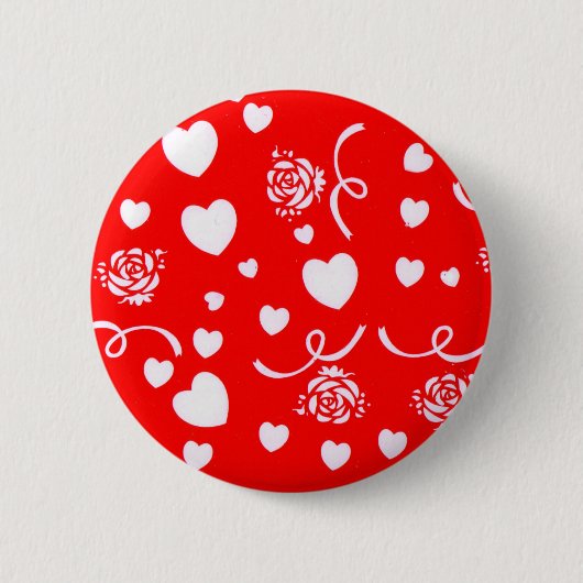 Badge Rond 5 Cm Bouton d'amour REd (Devant)