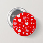 Badge Rond 5 Cm Bouton d'amour REd (Devant & derrière)