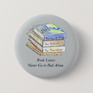 Badge Rond 5 Cm Bouton d'amoureux des livres