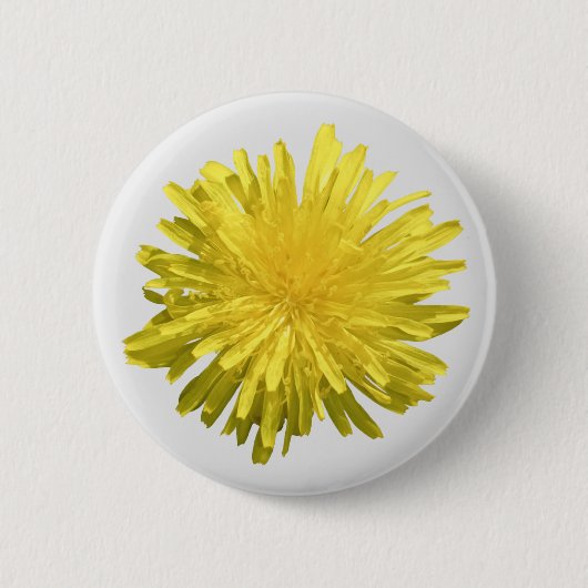 Badge Rond 5 Cm Bouton Dandelion Jaune (Devant)