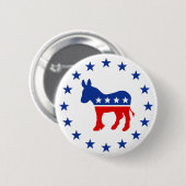 Badge Rond 5 Cm Bouton d'âne de Démocrate (Devant & derrière)