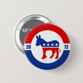 Badge Rond 5 Cm Bouton d'âne de Démocrate (Devant & derrière)