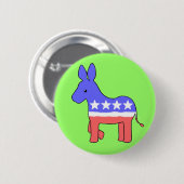 Badge Rond 5 Cm Bouton d'âne de Démocrate (Devant & derrière)