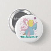 Badge Rond 5 Cm Bouton d'ange de cancer du sein (Devant & derrière)