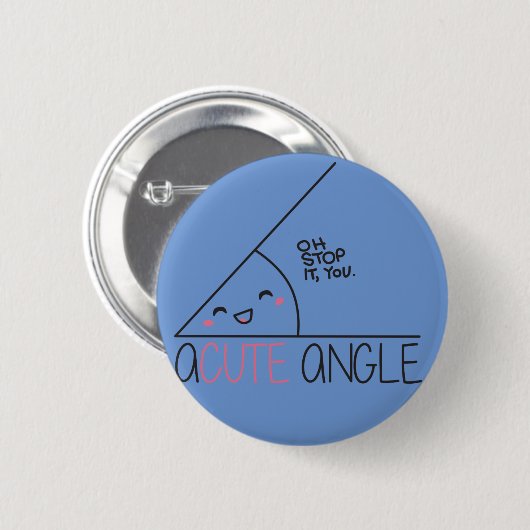 Badge Rond 5 Cm Bouton d'angle aigu (Devant & derrière)