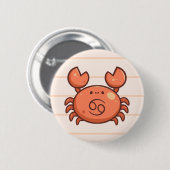 Badge Rond 5 Cm Bouton d'animal de zodiaque de Cancer (Devant & derrière)