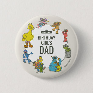 Badge Rond 5 Cm Bouton d'anniversaire aux personnages vintage de S