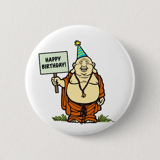 Badge Rond 5 Cm Bouton d'anniversaire de Bouddha (Devant)