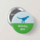 Badge Rond 5 Cm Bouton d'anniversaire de dinosaure (Devant & derrière)