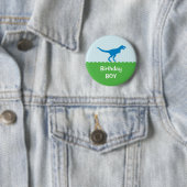 Badge Rond 5 Cm Bouton d'anniversaire de dinosaure (En situation)