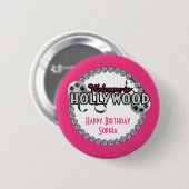 Badge Rond 5 Cm Bouton d'anniversaire de Hollywood (Devant & derrière)