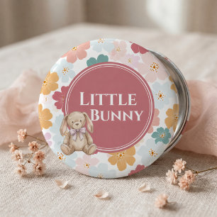 Badge Rond 5 Cm Bouton d'anniversaire de lapin Fête de lapin migno