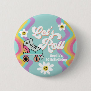 Badge Rond 5 Cm Bouton d'anniversaire de l'arc-en-ciel