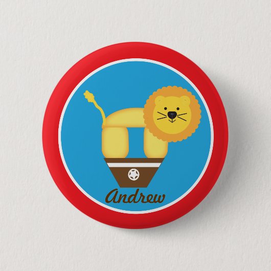 Badge Rond 5 Cm Bouton d'anniversaire de lion de cirque (Devant)