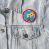 Badge Rond 5 Cm Bouton d'anniversaire de lion de cirque (En situation)